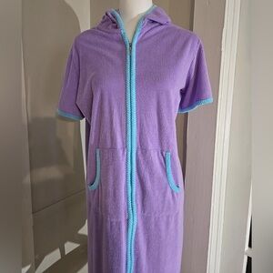 Stan Herman Vintage Deadstock Zip Up Prime Robe Lounge Dress A7510 Size 1X